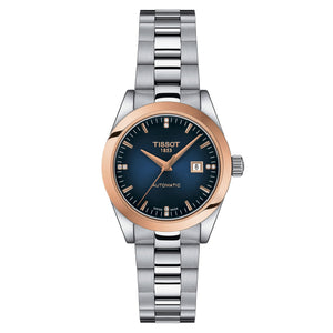 Tissot T-Gold T-Lady Automatic Diamond Dial and Stainless Steel Bracelet Watch | 29mm | T9300074104600