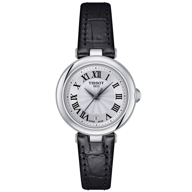Tissot T-Lady Bellissima Small White Dial Black Leather Strap Watch | 26mm | T1260101601300