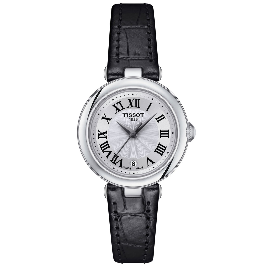 Tissot T-Lady Bellissima Small White Dial Black Leather Strap Watch | 26mm | T1260101601300