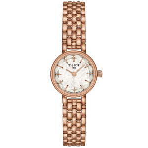 Tissot T-Lady Lovey Round White Mother of Pearl Dial Rose Gold-Tone Stainless Steel Watch | 19.5mm | T1400093311100