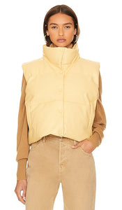 Toast Society Atlas Faux Leather Vest in Yellow