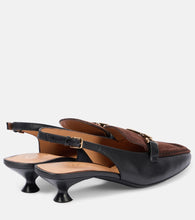 Tod's 35 leather slingback loafer pumps