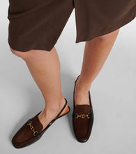 Tod's 35 leather slingback loafer pumps