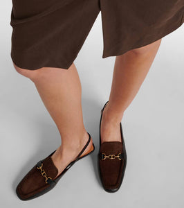 Tod's 35 leather slingback loafer pumps