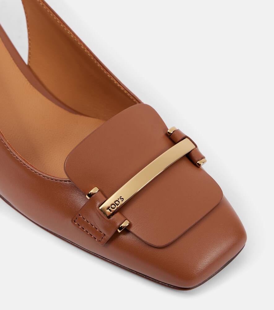 Tod's 50 leather slingback pumps