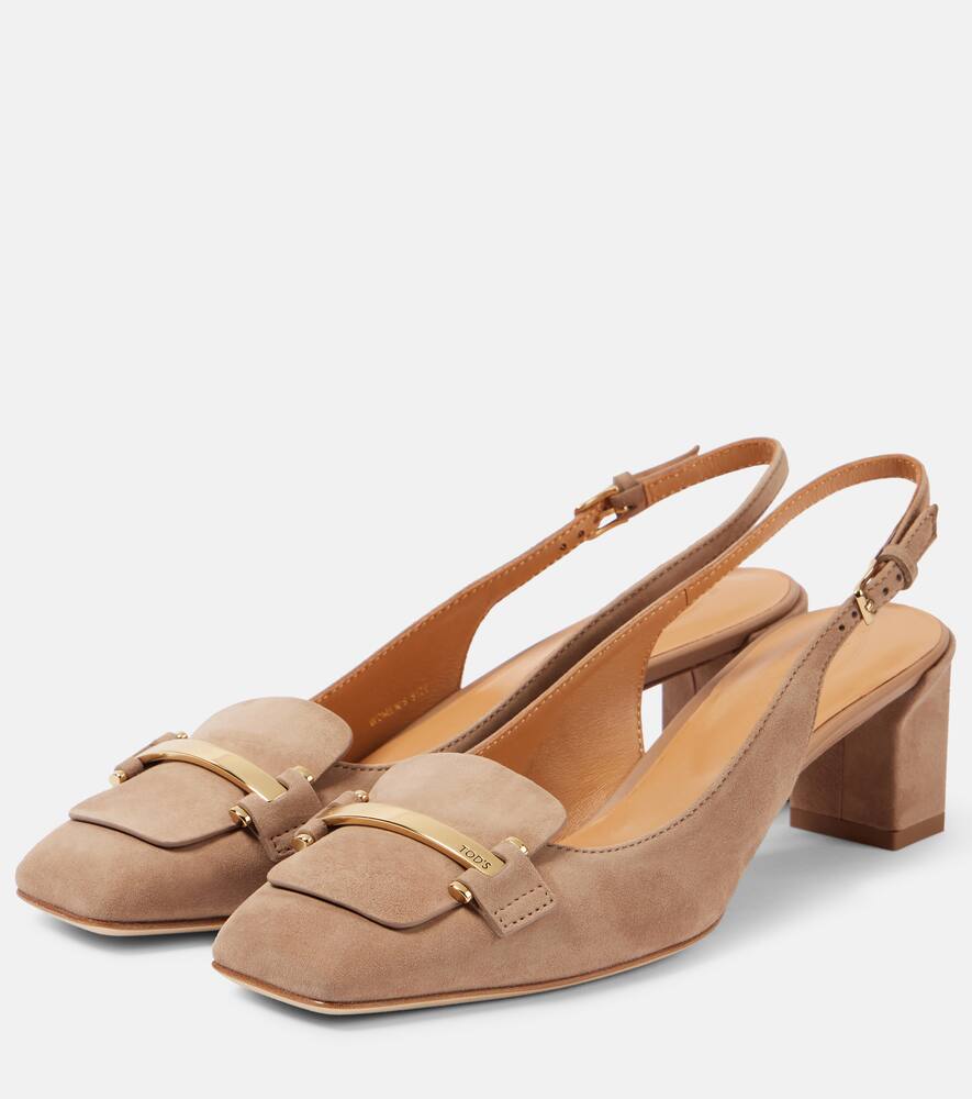 Tod's 50 suede slingback pumps