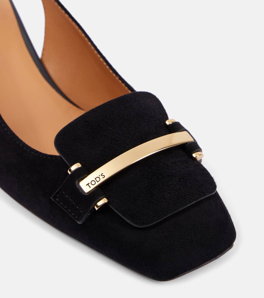 Tod's 50 suede slingback pumps