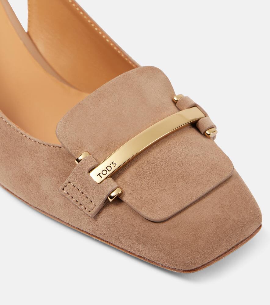 Tod's 50 suede slingback pumps