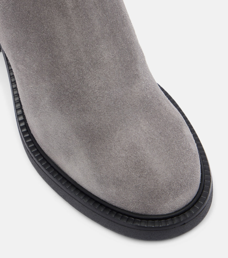 Tod's 60 shearling-trimmed suede ankle boots