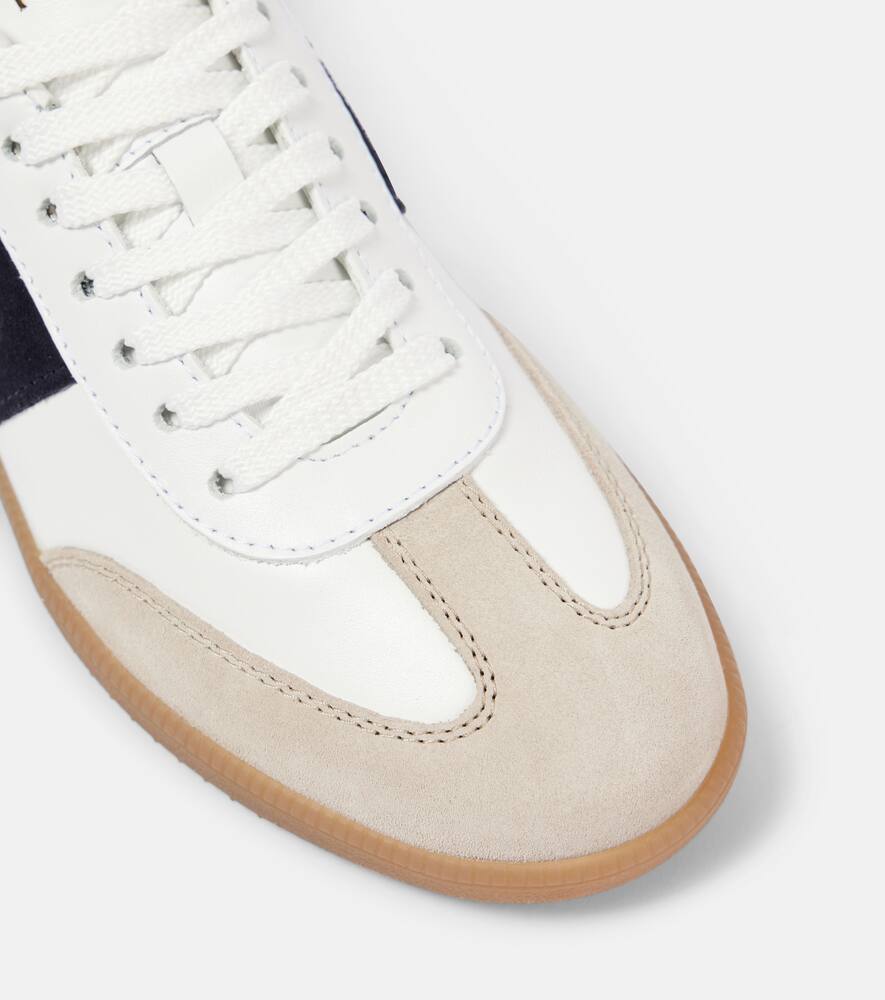 Tod's Cassetta suede-trimmed leather sneakers