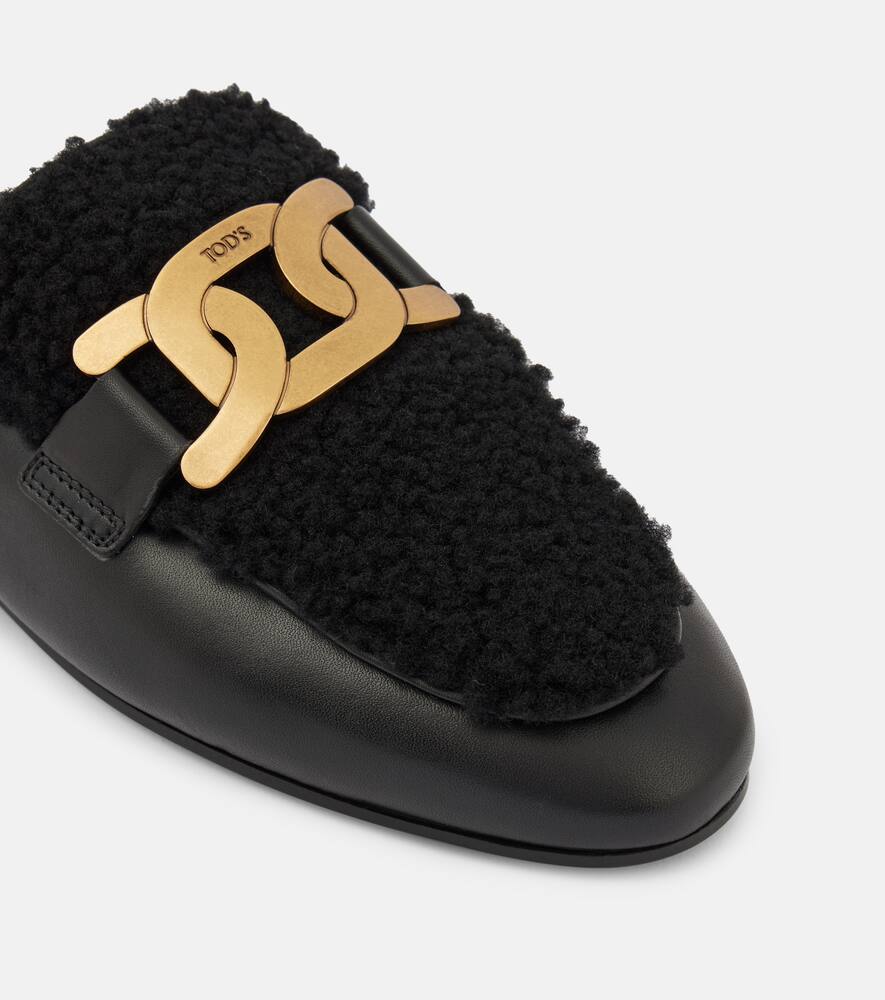 Tod's Catena Kate shearling and leather mules
