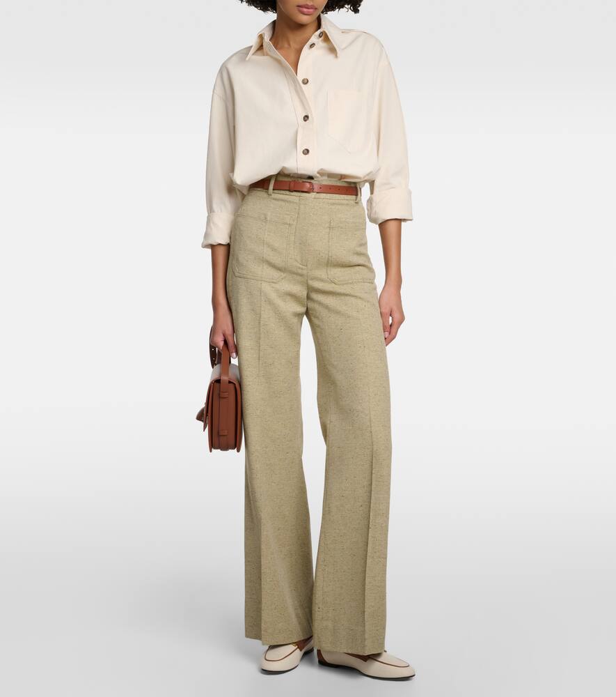 Tod's Catena leather-trimmed canvas loafers