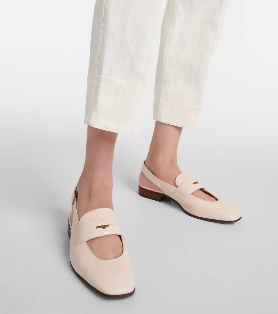 Tod's Cutout leather slingback flats