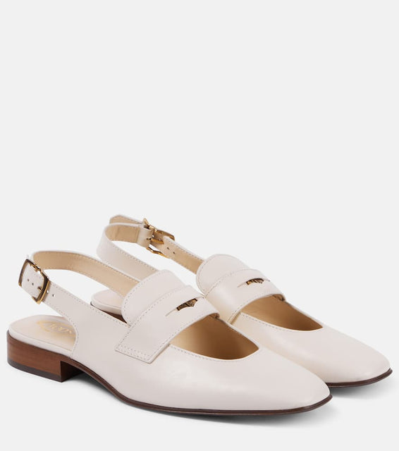 Tod's Cutout leather slingback flats