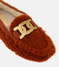 Tod's Embellished shearling loafers
