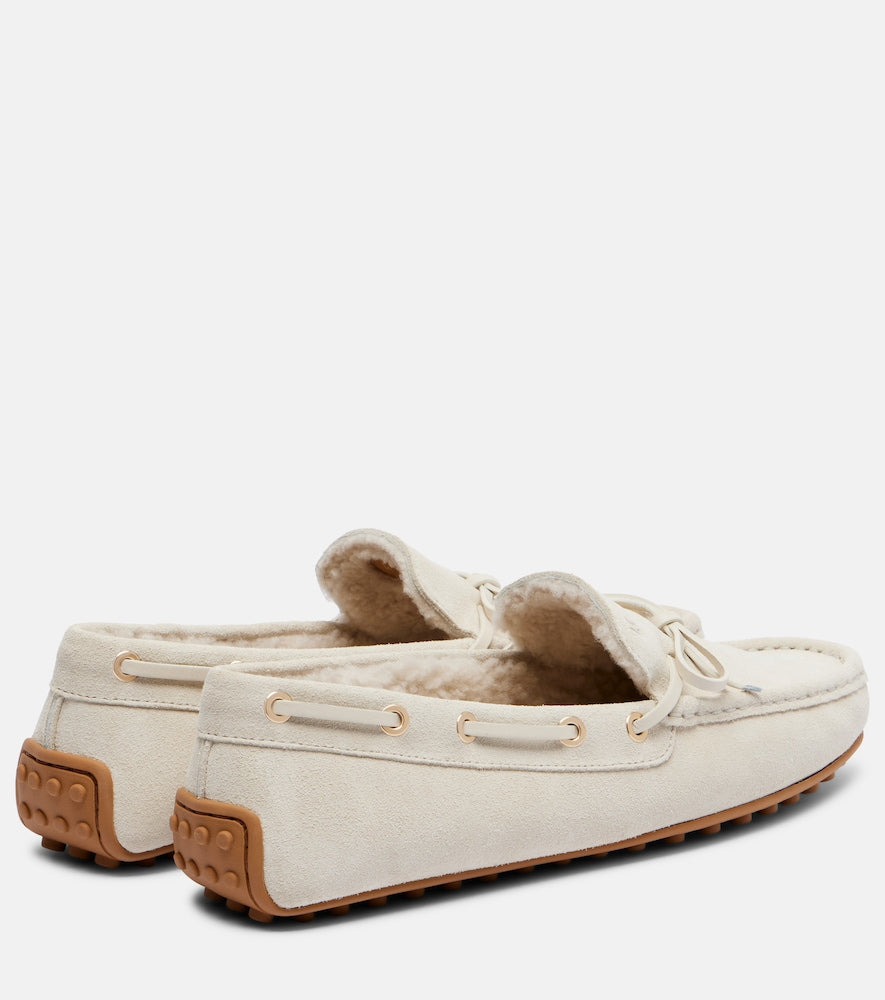 Tod's Gommino shearling-lined suede boat shoes