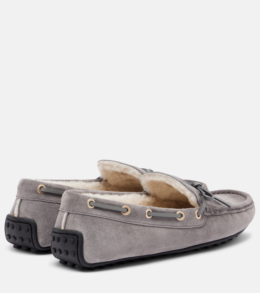 Tod's Gommino shearling-lined suede boat shoes