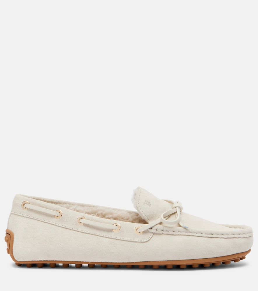 Tod's Gommino shearling-lined suede boat shoes