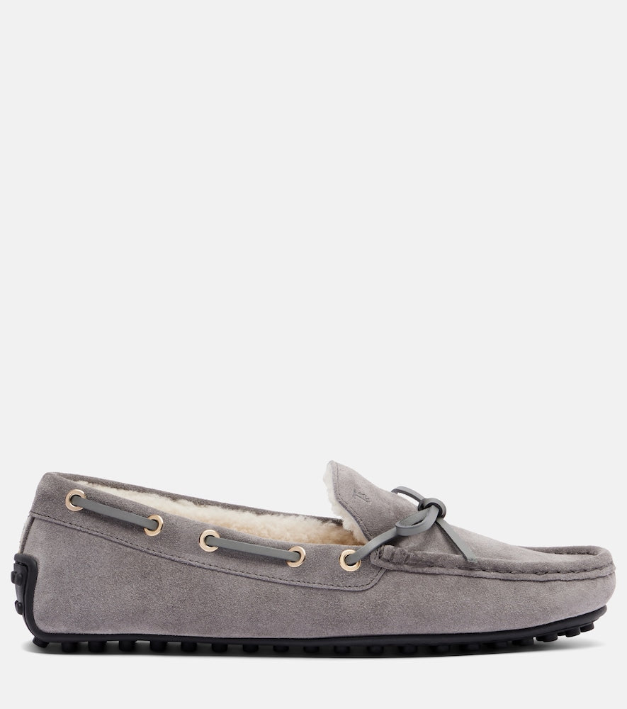 Tod's Gommino shearling-lined suede boat shoes