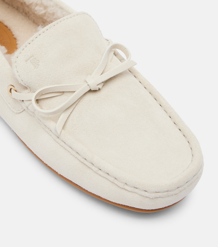 Tod's Gommino shearling-lined suede boat shoes