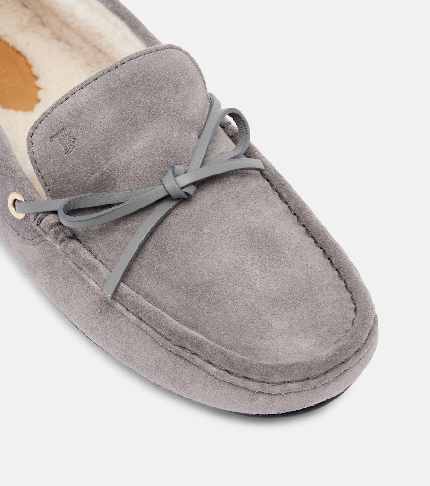 Tod's Gommino shearling-lined suede boat shoes
