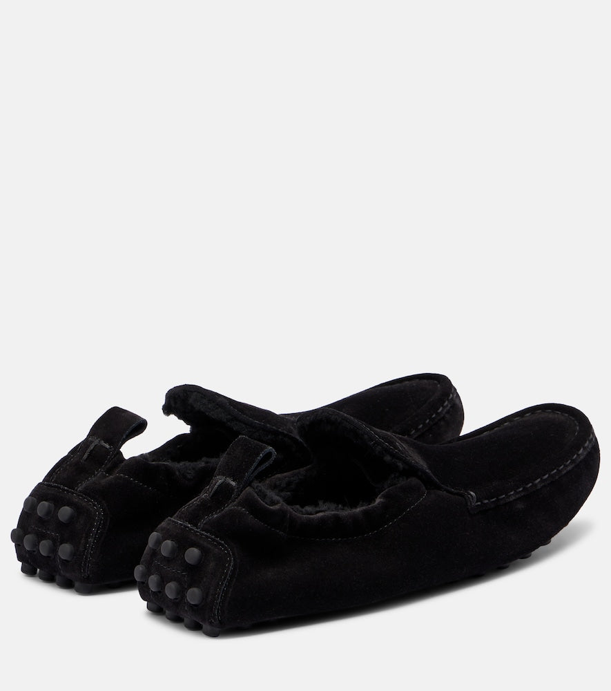Tod's Gommino shearling-lined suede driving shoes