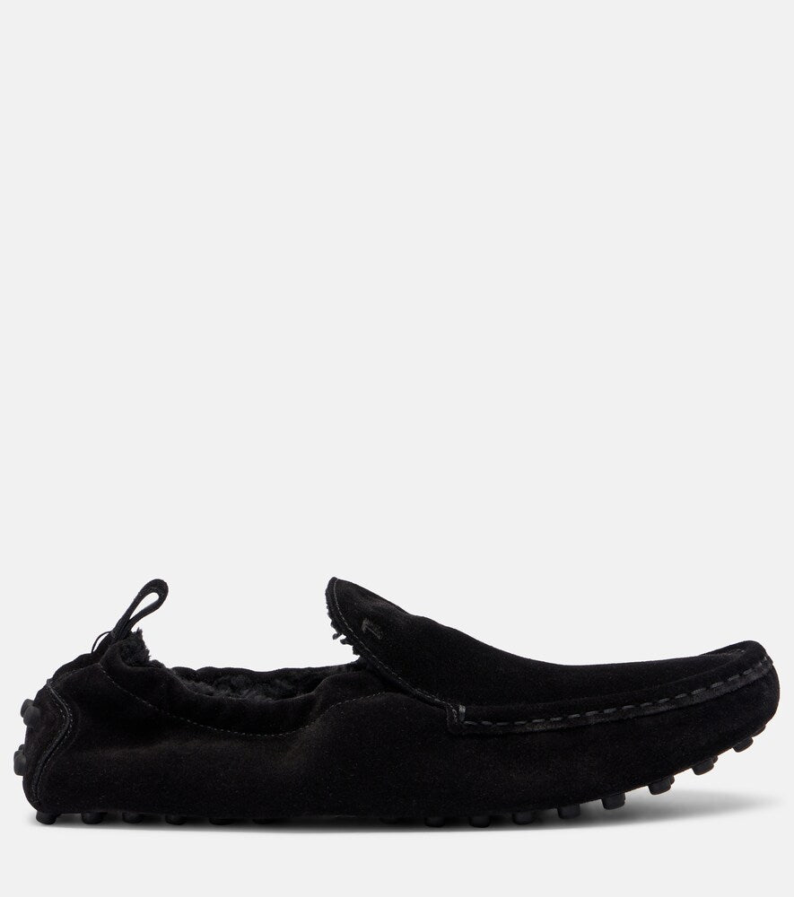 Tod's Gommino shearling-lined suede driving shoes