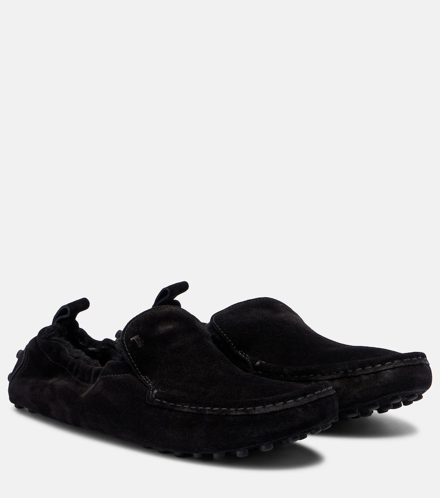Tod's Gommino shearling-lined suede driving shoes