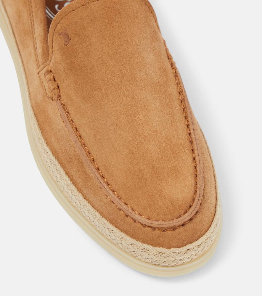Tod's Jute-trimmed suede moccasins