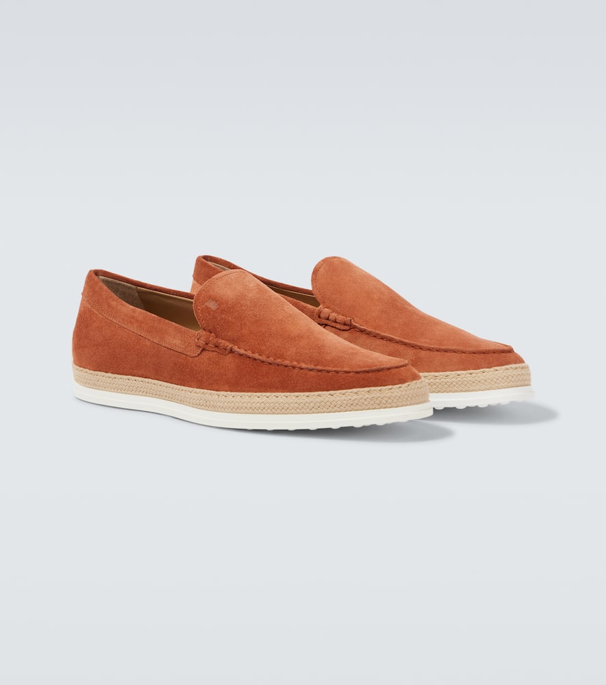Tod's Jute-trimmed suede slip-on shoes