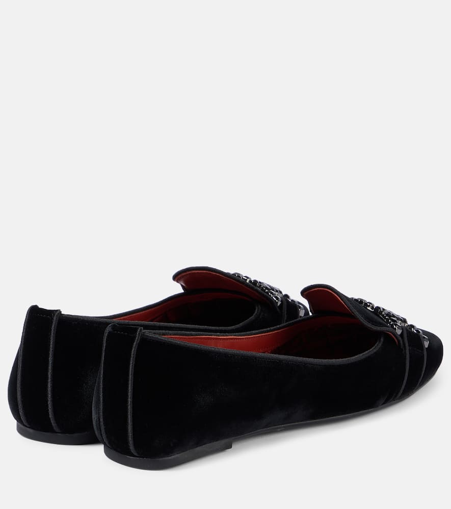 Tod's Kate crystal-embellished velvet ballet flats
