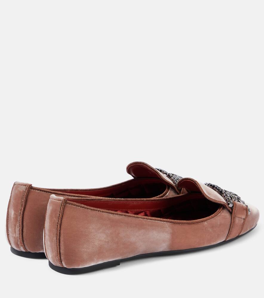 Tod's Kate embellished velvet ballet flats