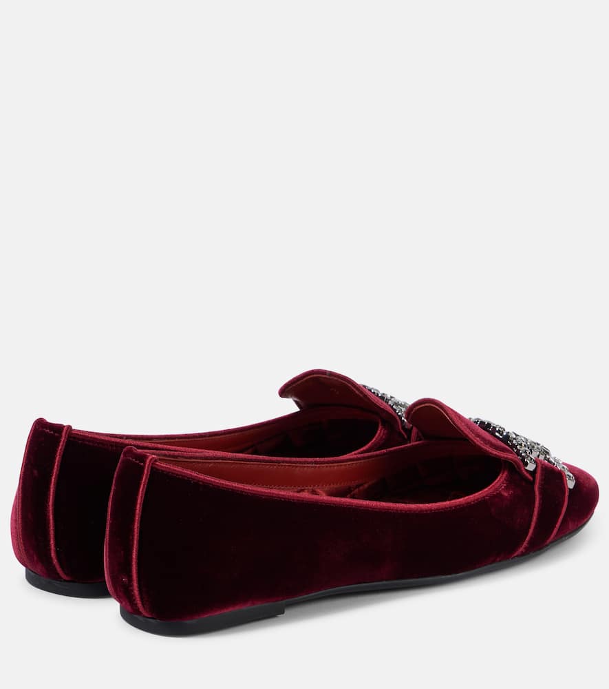 Tod's Kate embellished velvet ballet flats