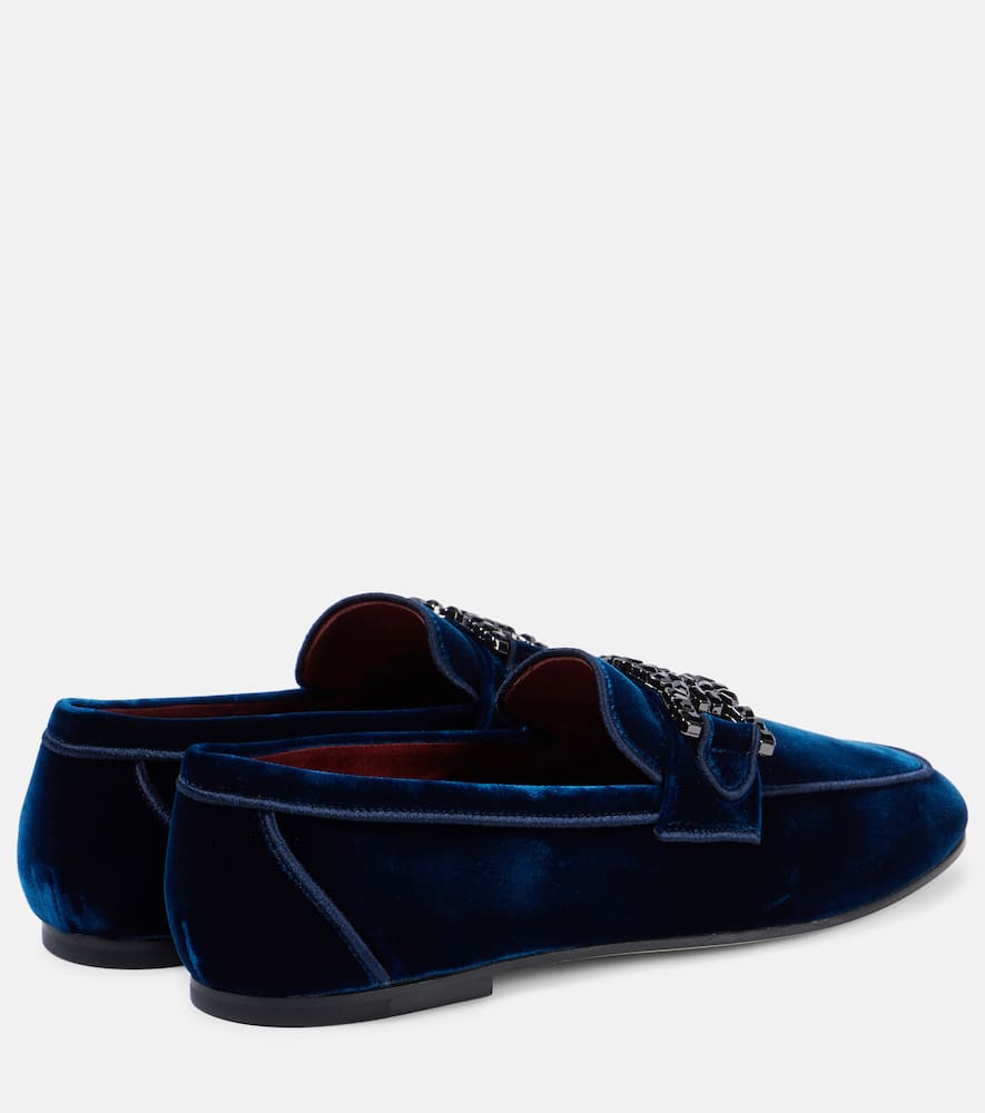 Tod's Kate embellished velvet loafers