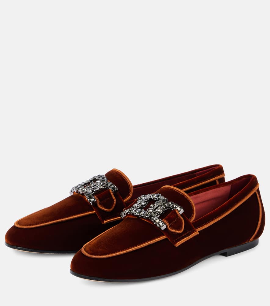 Tod's Kate embellished velvet loafers