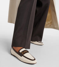 Tod's Leather-trimmed canvas loafers