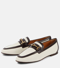 Tod's Leather-trimmed canvas loafers