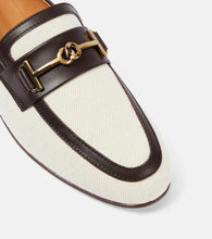 Tod's Leather-trimmed canvas loafers