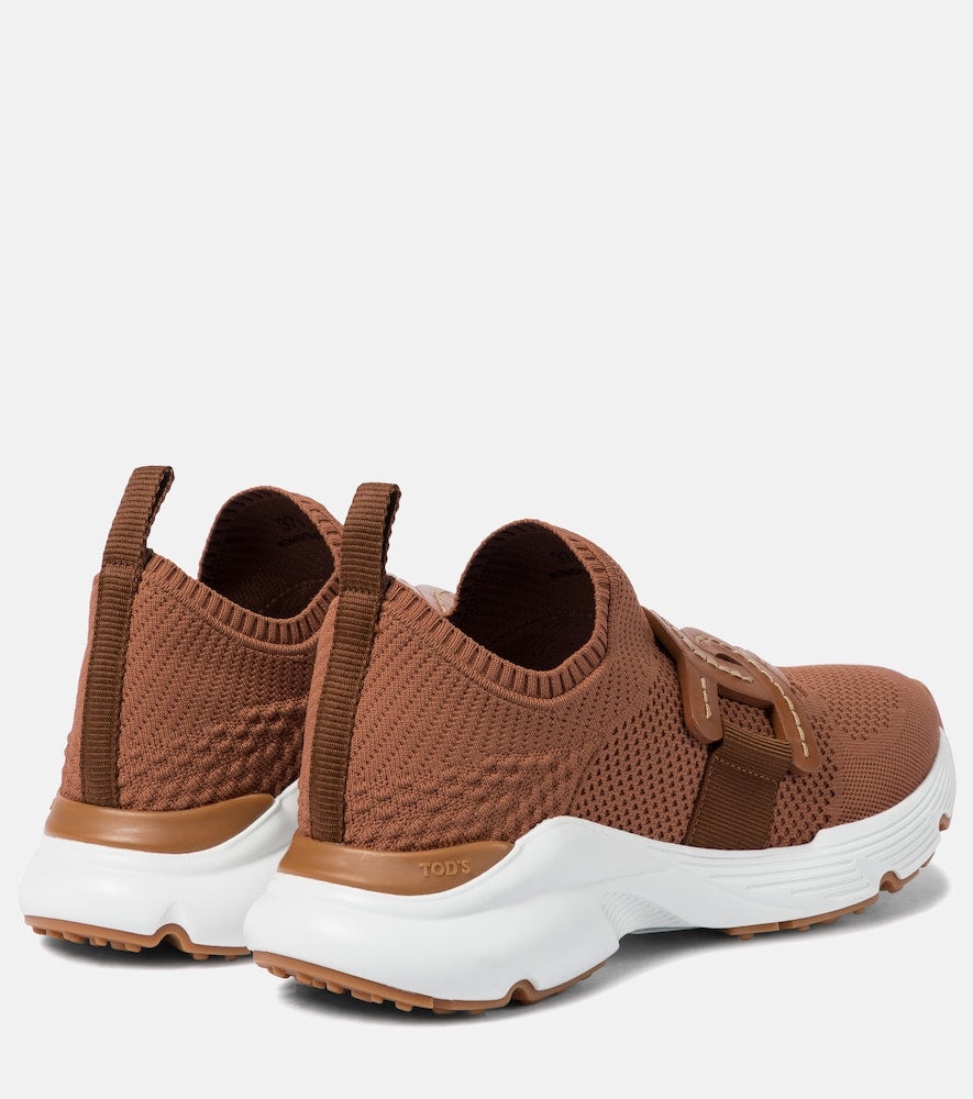 Tod's Leather-trimmed knit sneakers