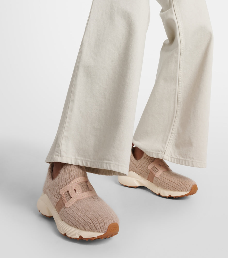 Tod's Leather-trimmed knit sneakers