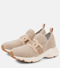 Tod's Leather-trimmed knit sneakers
