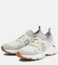 Tod's Leather-trimmed knit sneakers