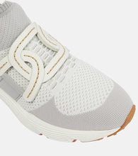 Tod's Leather-trimmed knit sneakers