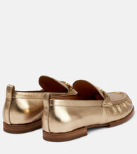 Tod's Metallic leather loafers
