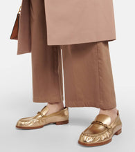 Tod's Metallic leather loafers