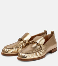 Tod's Metallic leather loafers