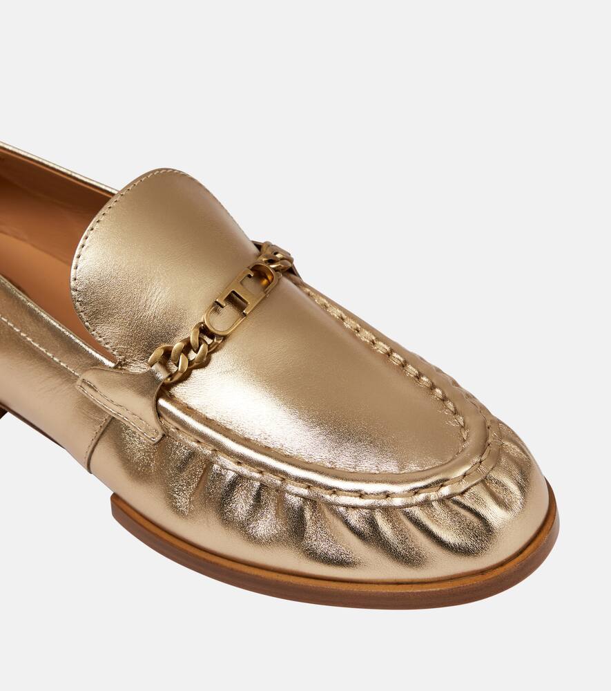 Tod's Metallic leather loafers