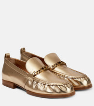 Tod's Metallic leather loafers