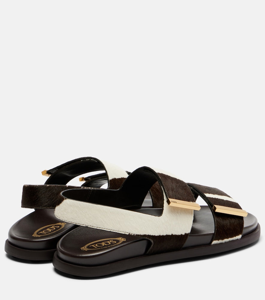 Tod's Printed calf hair sandals