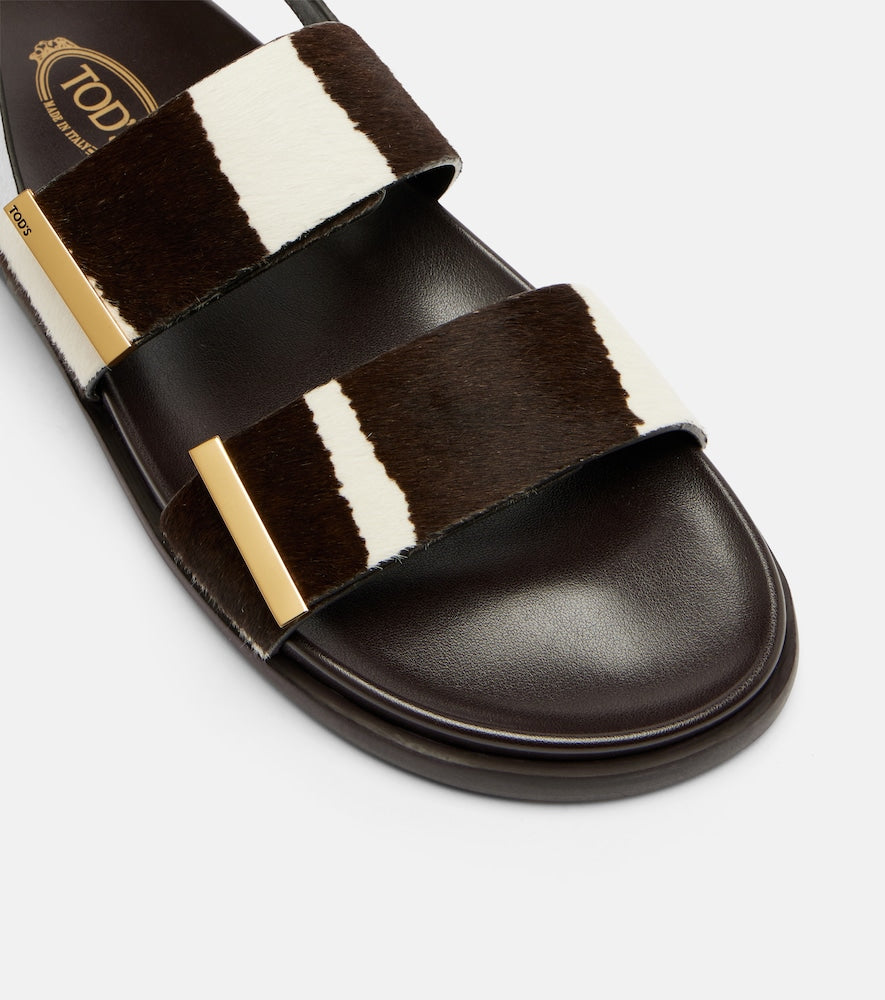 Tod's Printed calf hair sandals